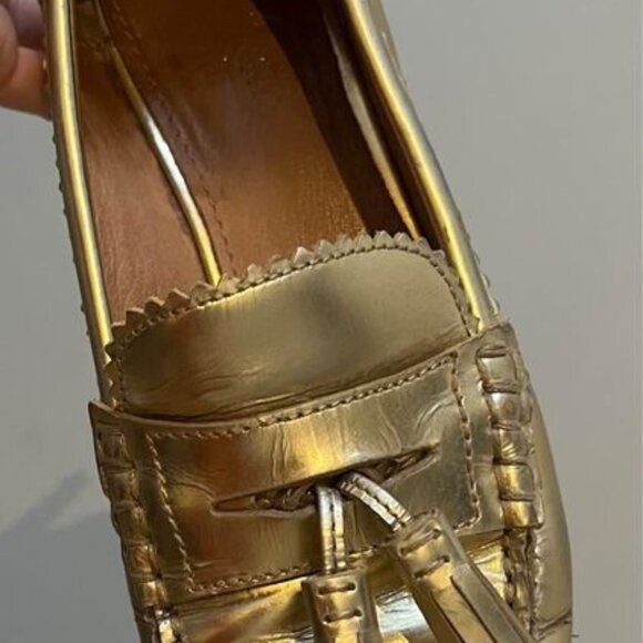 Coach Haydee Metallic Gold Loafers Size 7 - Picture 3 of 8